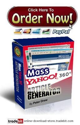 Product picture Mass Yahoo Blog 360 Article Generator