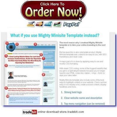 Product picture Mighty Minisite Template